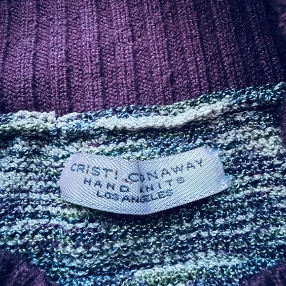 Cristi Conway Hand Knit Rib-Waist Midi Skirt in Burgundy Mix - Picture 5 of 5